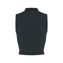 NikeSKIMS VINTAGE SEAMLESS MOCK NECK BRA TOP | DARK TEAL FLAT ON A WHITE BACKGROUND | FLT