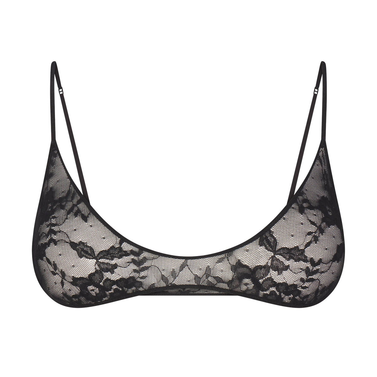 STRETCH LACE SKIMPY SCOOP BRALETTE | SOOT FLAT ON A WHITE BACKGROUND | FLT
