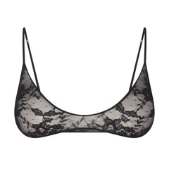 STRETCH LACE SKIMPY SCOOP BRALETTE | SOOT FLAT ON A WHITE BACKGROUND | FLT