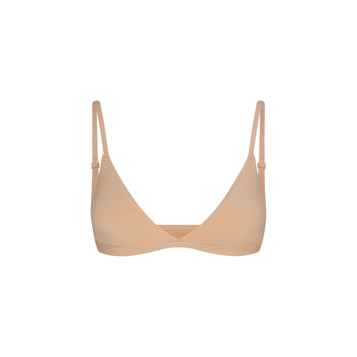 FITS EVERYBODY MASTECTOMY TRIANGLE BRALETTE | CLAY FLAT ON A WHITE BACKGROUND | @ | FOCUS: 0.9, 0.1, 0.7