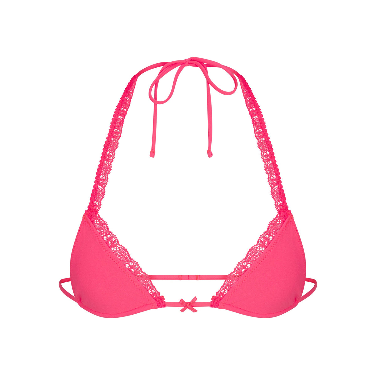 FITS EVERYBODY LACE MICRO BRALETTE | ULTRA PINK FLAT ON A WHITE BACKGROUND | FLT
