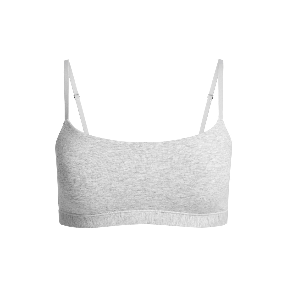 COTTON JERSEY SCOOP BRALETTE | LIGHT HEATHER GREY FLAT ON A WHITE BACKGROUND | FLT