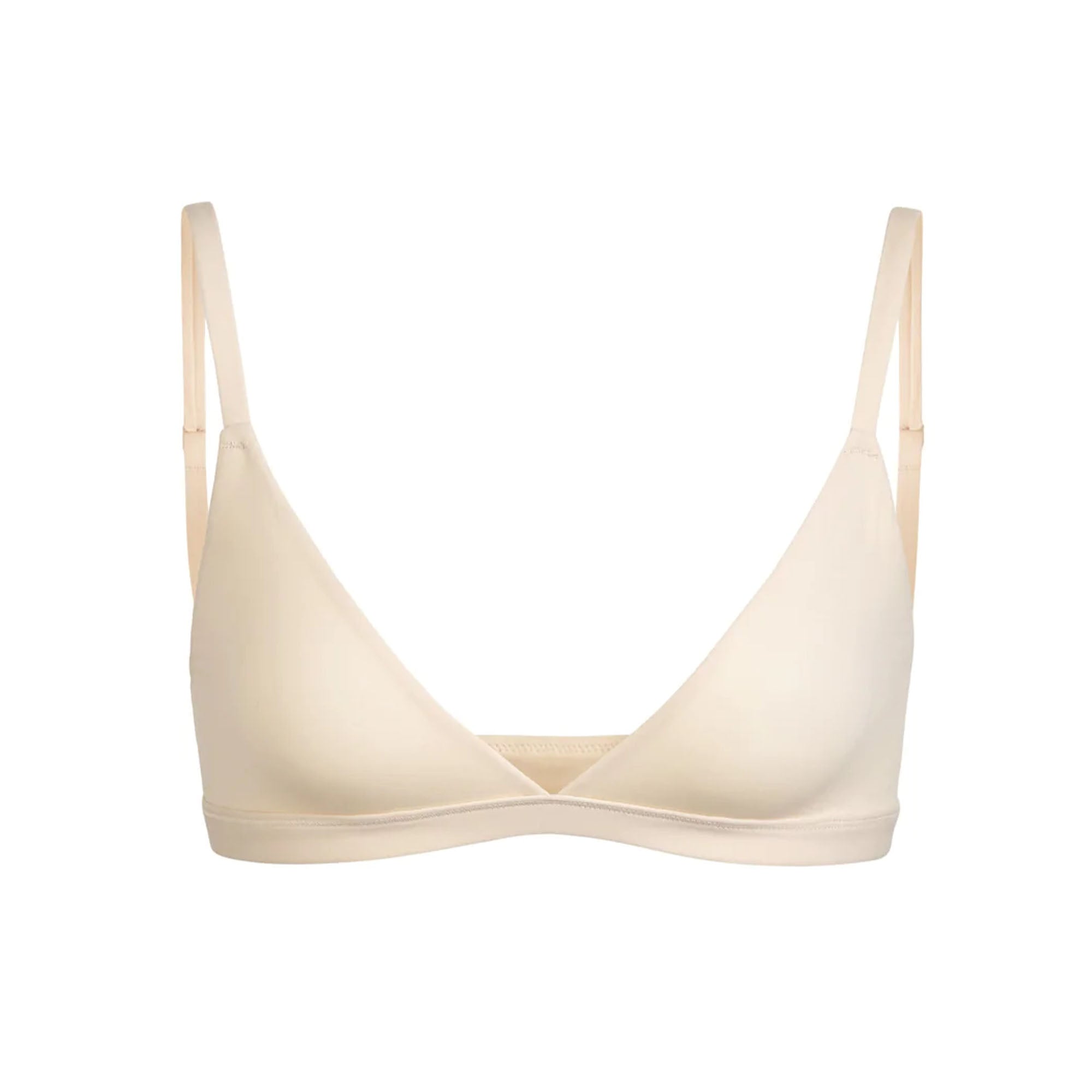 FITS EVERYBODY TRIANGLE BRALETTE | SAND (TRIANGLE BRALETTES) LAYS FLAT ON A WHITE BACKGROUND | FLT