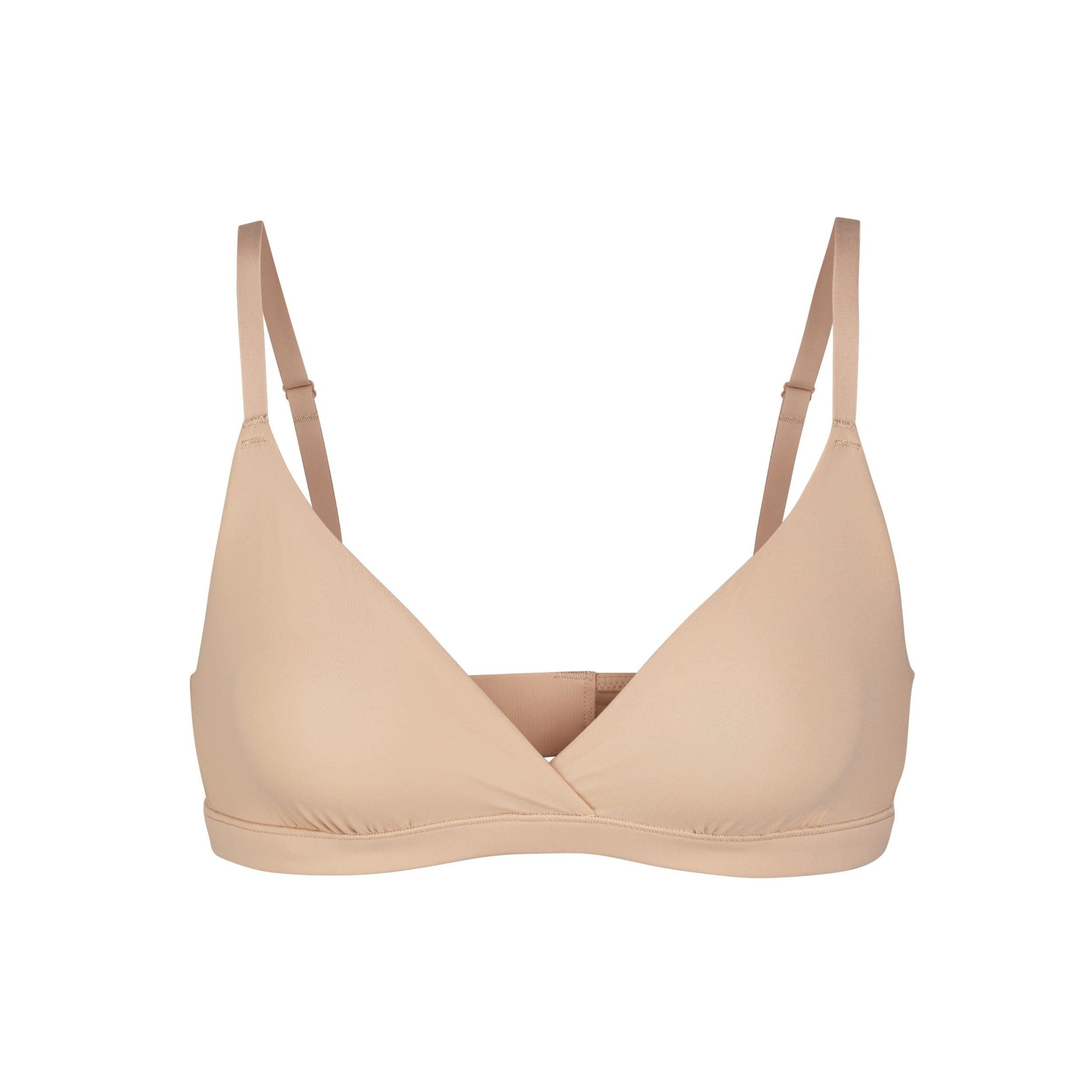 FITS EVERYBODY CROSSOVER BRALETTE | CLAY (TRIANGLE BRALETTES) LAYS FLAT ON A WHITE BACKGROUND | FLT