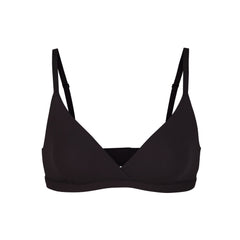 FITS EVERYBODY CROSSOVER BRALETTE | ONYX (TRIANGLE BRALETTES) LAYS FLAT ON A WHITE BACKGROUND | FLT