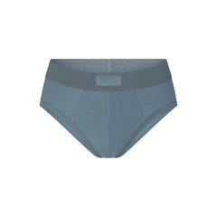 SKIMS COTTON MENS BRIEF | KYANITE (MENS BRIEFS, MENS UNDERWEAR) LAYS FLAT ON A WHITE BACKGROUND | FLT