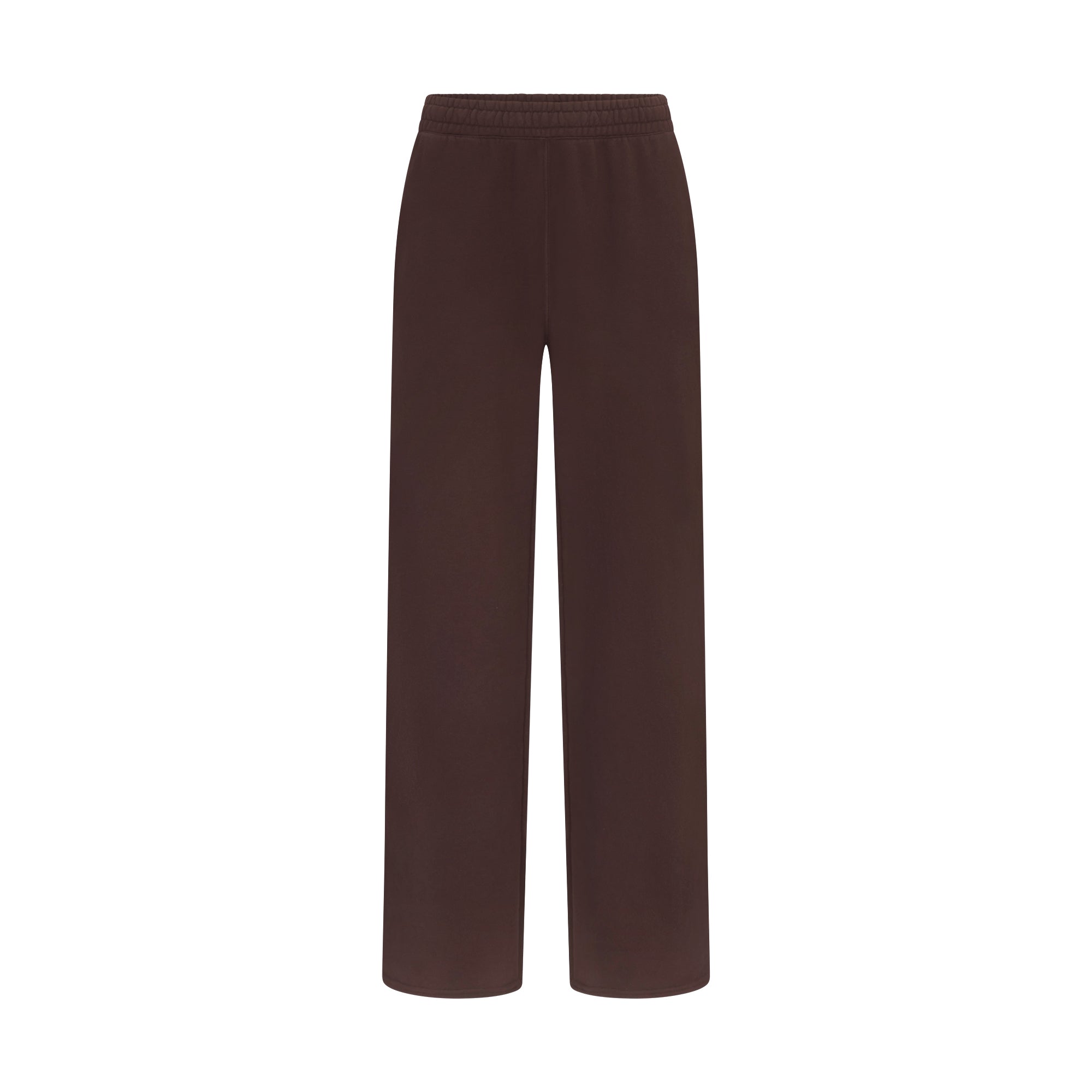FRENCH TERRY STRAIGHT LEG PANT | ESPRESSO LAYS FLAT ON A WHITE BACKGROUND | FLT