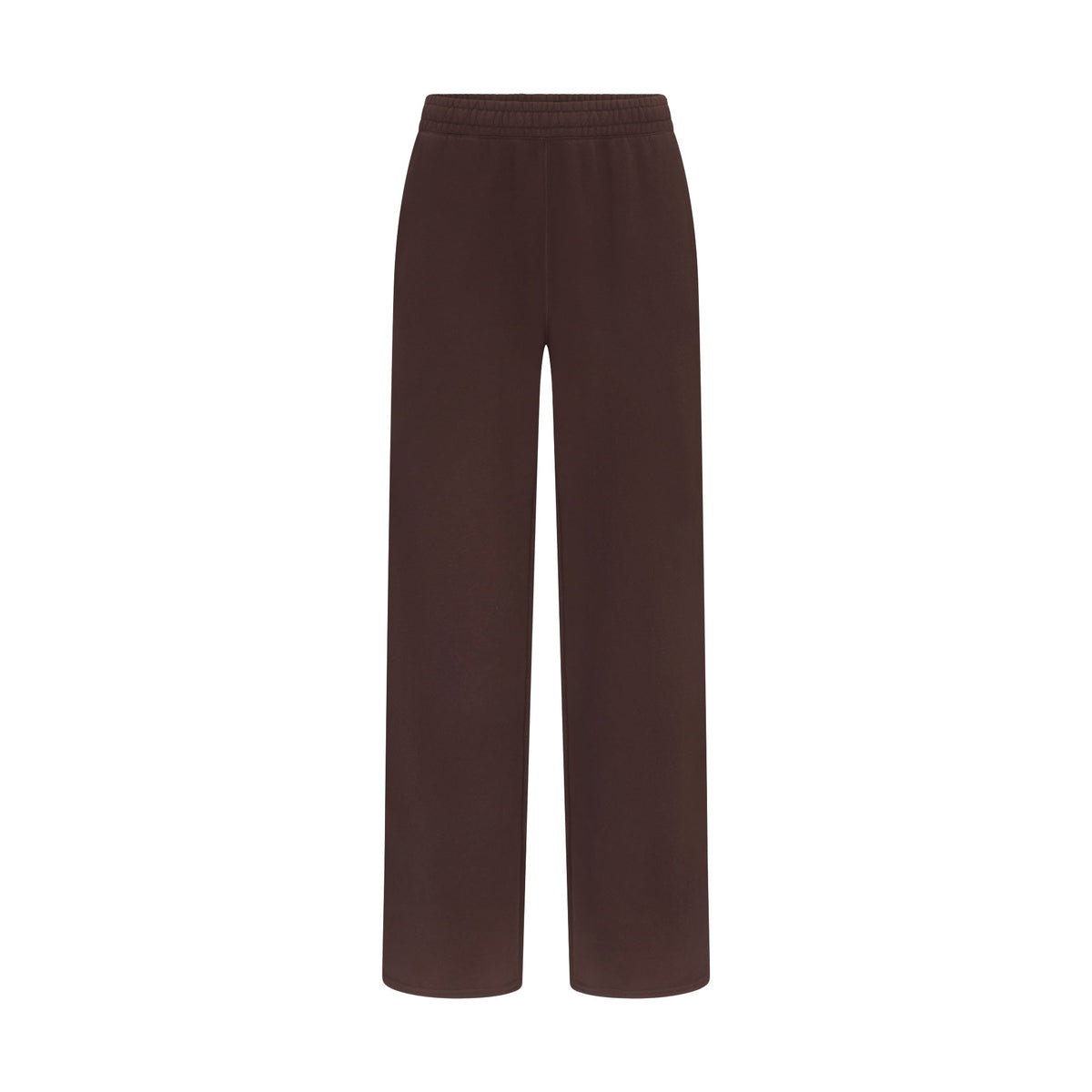 FRENCH TERRY STRAIGHT LEG PANT | ESPRESSO LAYS FLAT ON A WHITE BACKGROUND | FLT