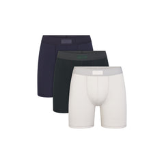 SKIMS COTTON MENS 5" BOXER BRIEF 3-PACK | BLUE BLACK MULTI | FLT  FOCUS: 0.0, 1.0, 0.9