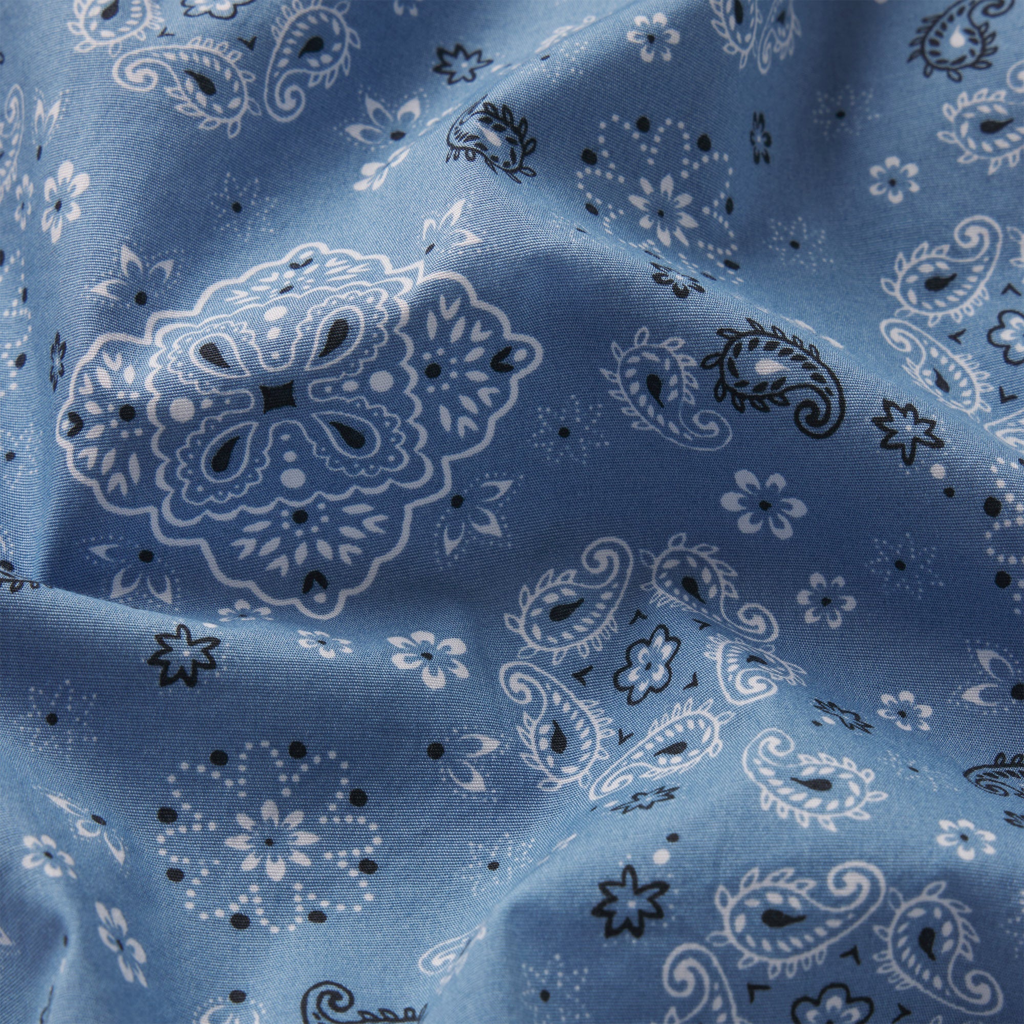 COTTON POPLIN BOXER SLEEP SET | ARCTIC SNOW BANDANA ADDITIONAL FABRIC DETAILS