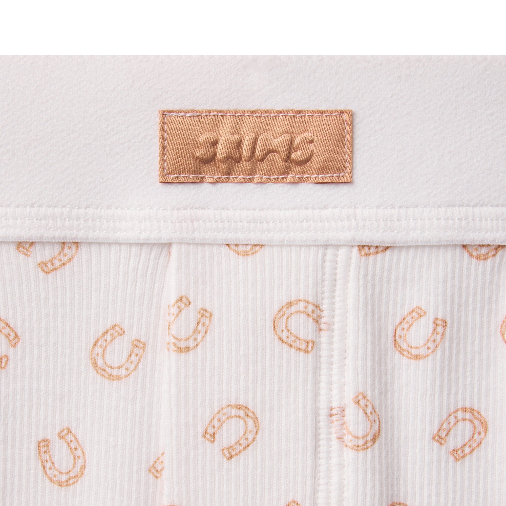 COTTON RIB LOOSE BOXER | OCHRE HORSESHOE PRINT ADDITIONAL FABRIC DETAILS