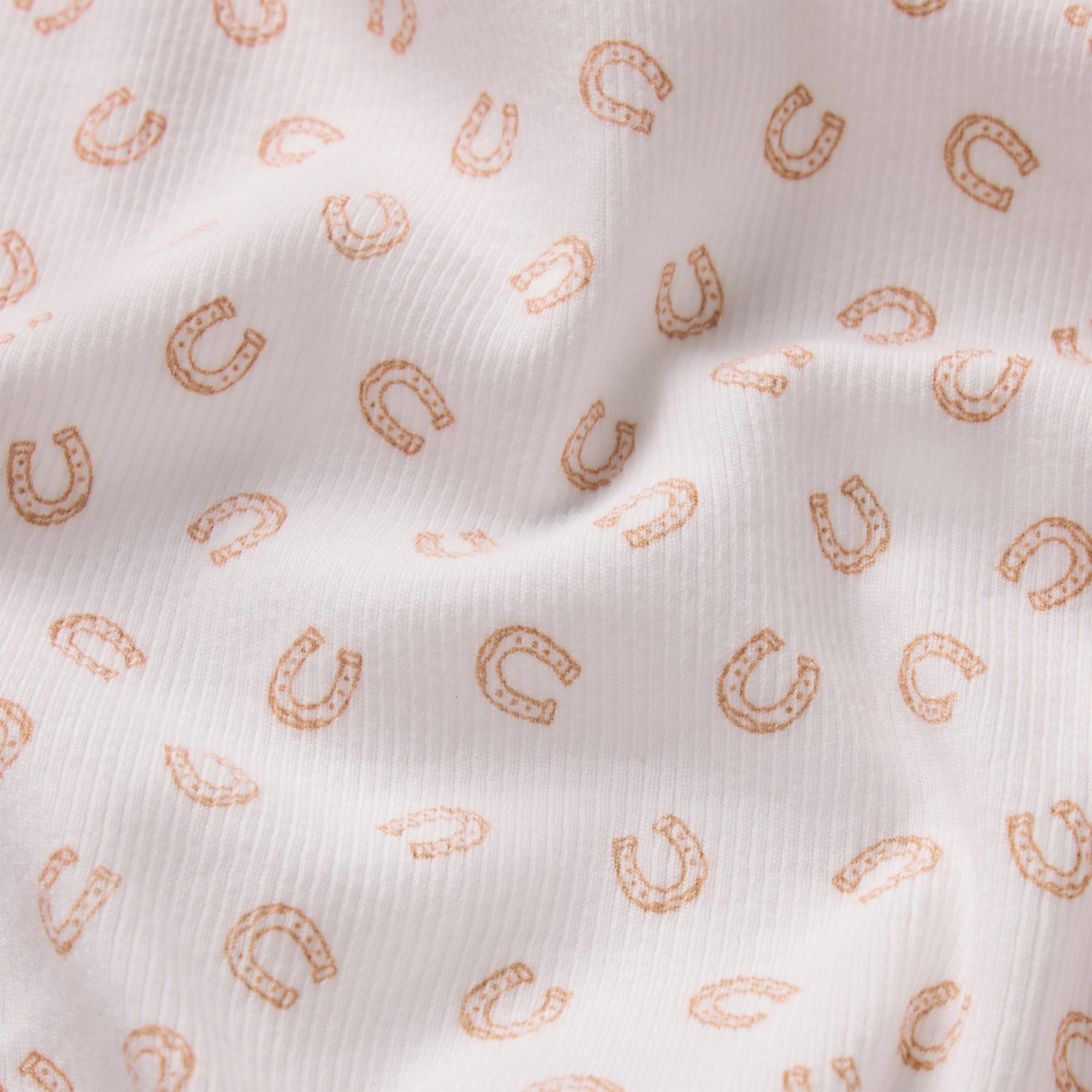 COTTON RIB LOOSE BOXER | OCHRE HORSESHOE PRINT ADDITIONAL FABRIC DETAILS