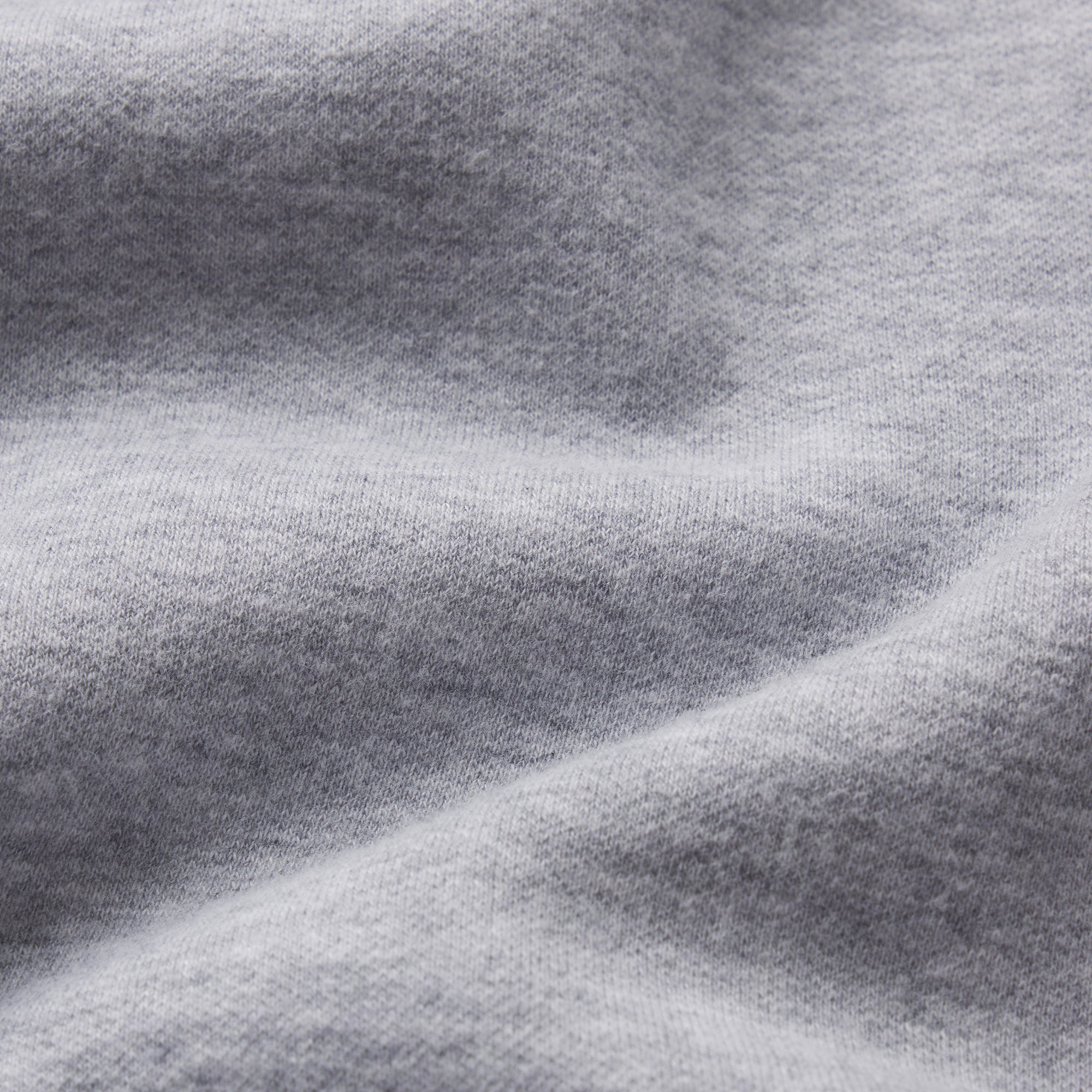 COTTON FLEECE BOMBER | HEATHER GREY & LAYS FLAT ON A WHITE BACKGROUND | FLT
