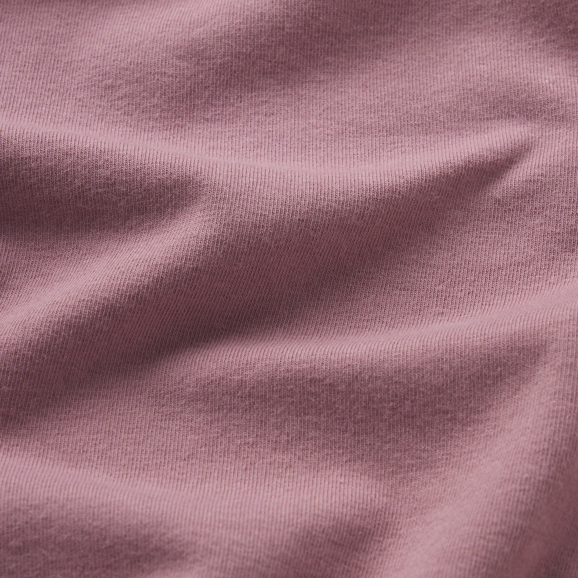 COTTON JERSEY T-SHIRT | MUTED MAUVE & LAYS FLAT ON A WHITE BACKGROUND | FLT