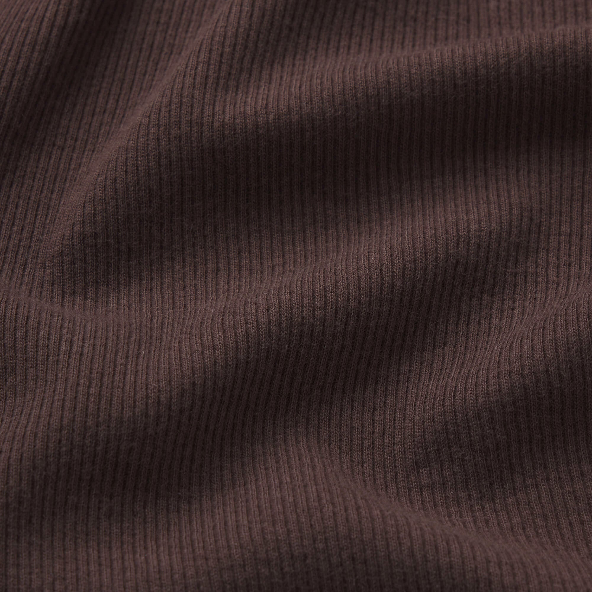 COTTON RIB HENLEY LONG SLEEVE | ESPRESSO & LAYS FLAT ON A WHITE BACKGROUND | FLT