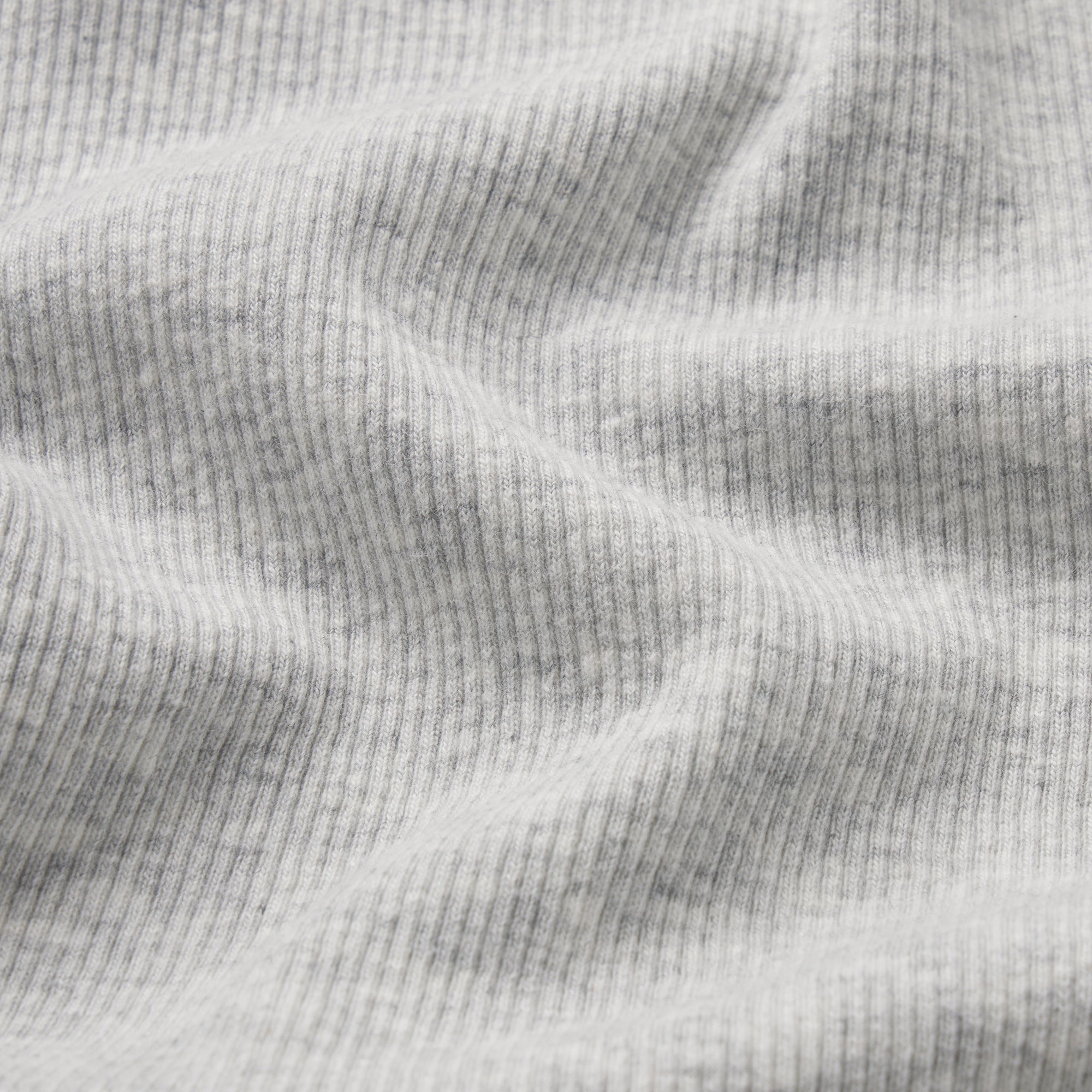 COTTON RIB ZIP UP TOP | LIGHT HEATHER GREY & LAYS FLAT ON A WHITE BACKGROUND | FLT