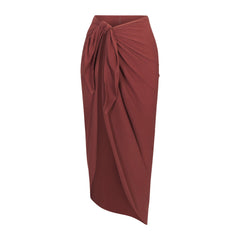 COTTON JERSEY COVER-UPS TIE SARONG | HENNA LAYS FLAT ON A WHITE BACKGROUND | FLT