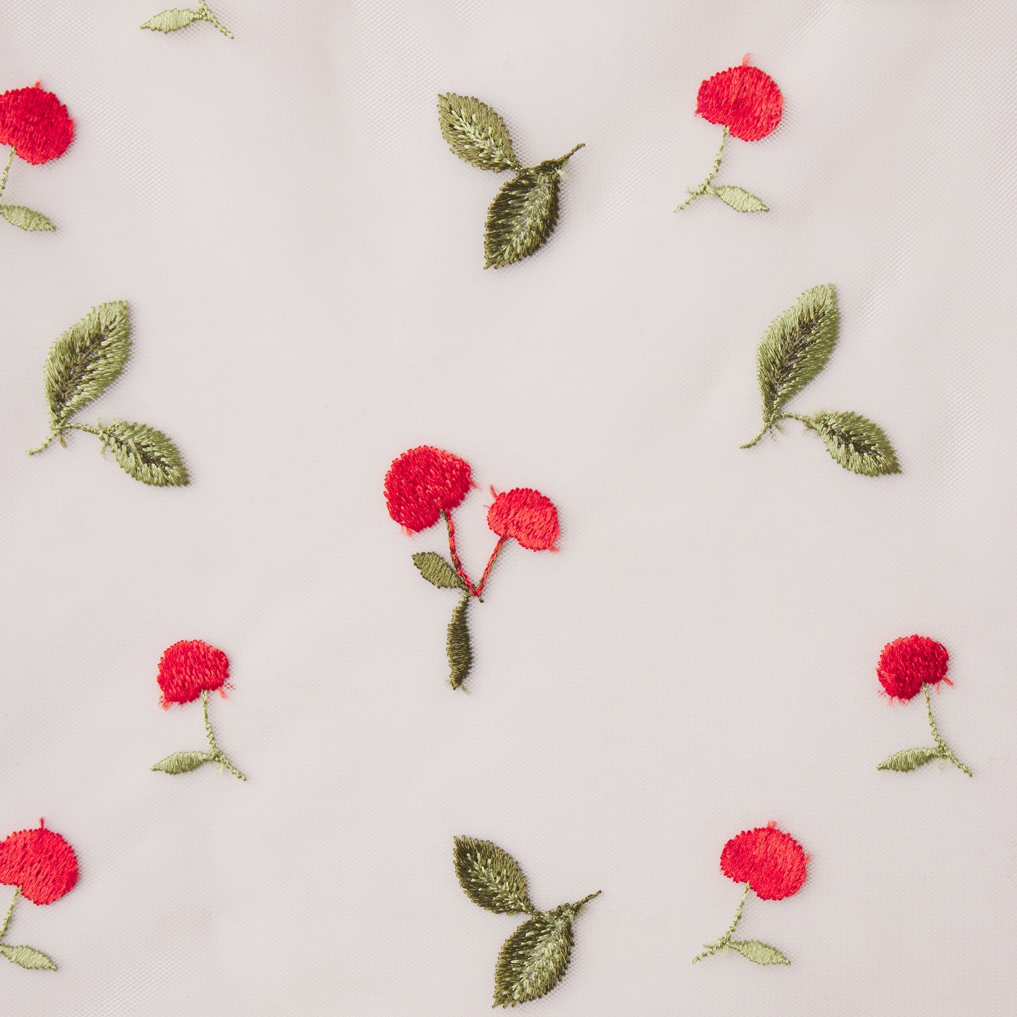 EMBROIDERED TULLE GARTER TEDDY | PRIMROSE CHERRY TULLE ADDITIONAL FABRIC DETAILS