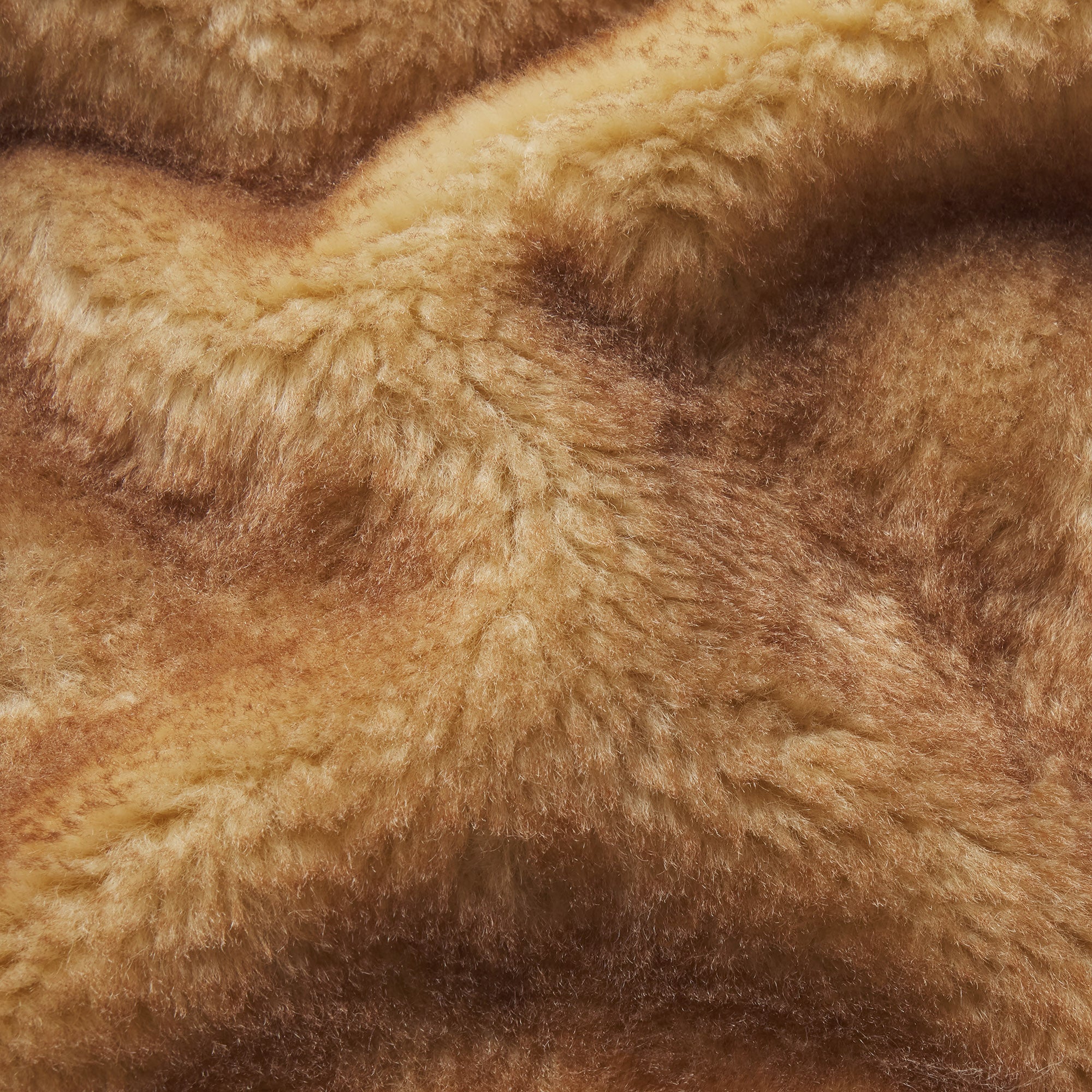 FAUX SHEARLING JACKET | TOASTED LATTE & LAYS FLAT ON A WHITE BACKGROUND | FLT