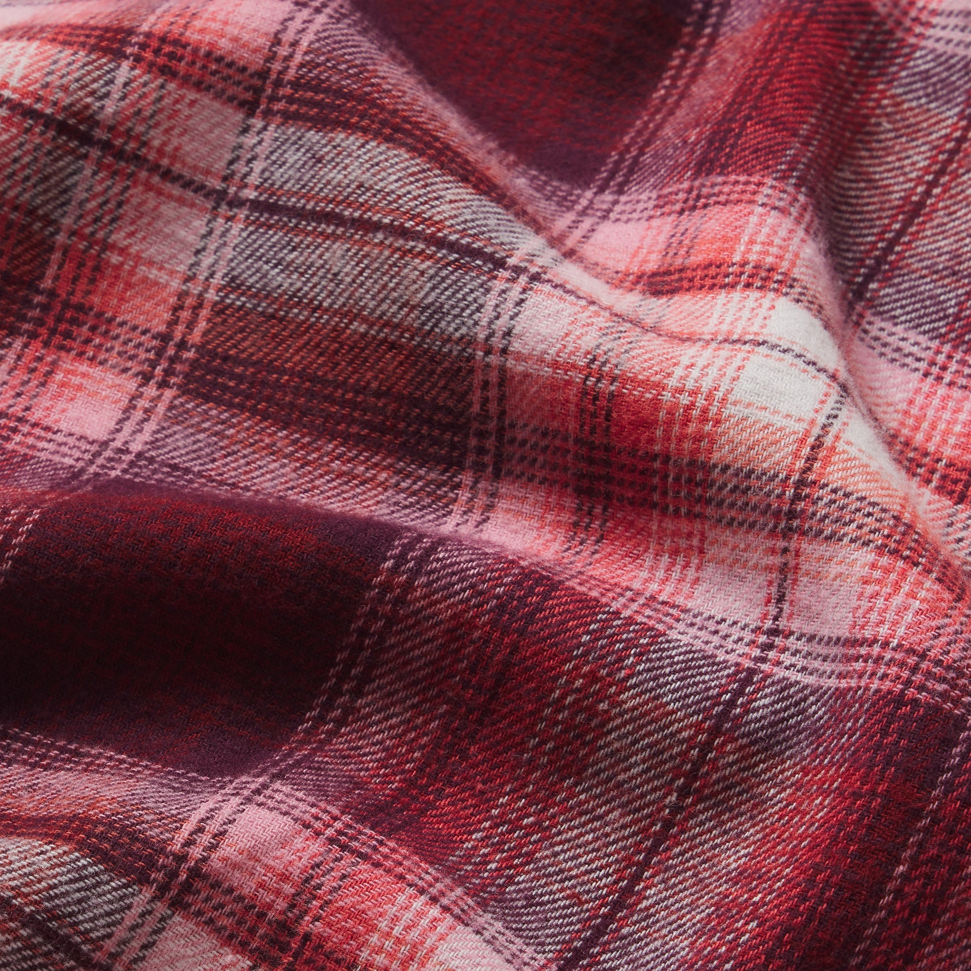 FLANNEL SLEEP CHEEKY BOXER | ULTRA PINK SANGRIA PLAID & LAYS FLAT ON A WHITE BACKGROUND | FLT
