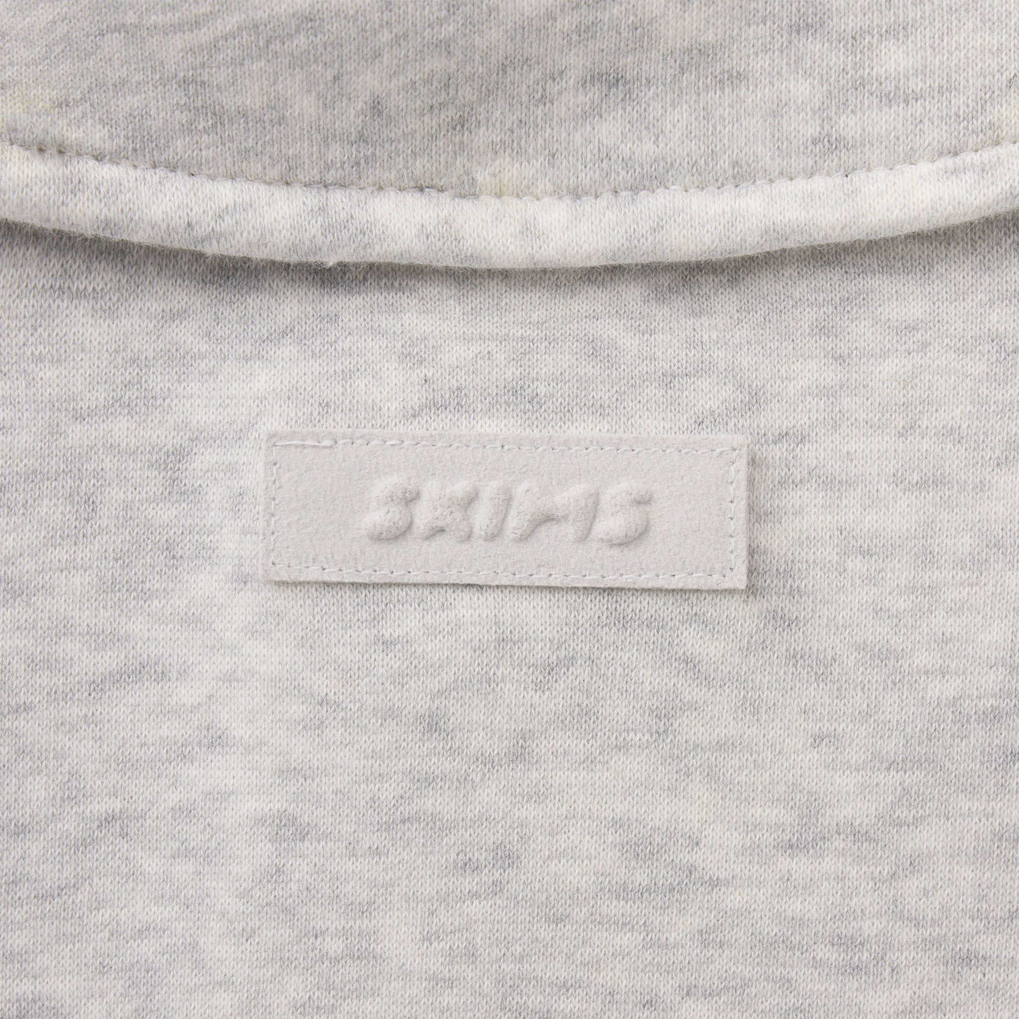FLEECE LOUNGE MENS RUGBY POLO | LIGHT HEATHER GREY & LAYS FLAT ON A WHITE BACKGROUND | FLT