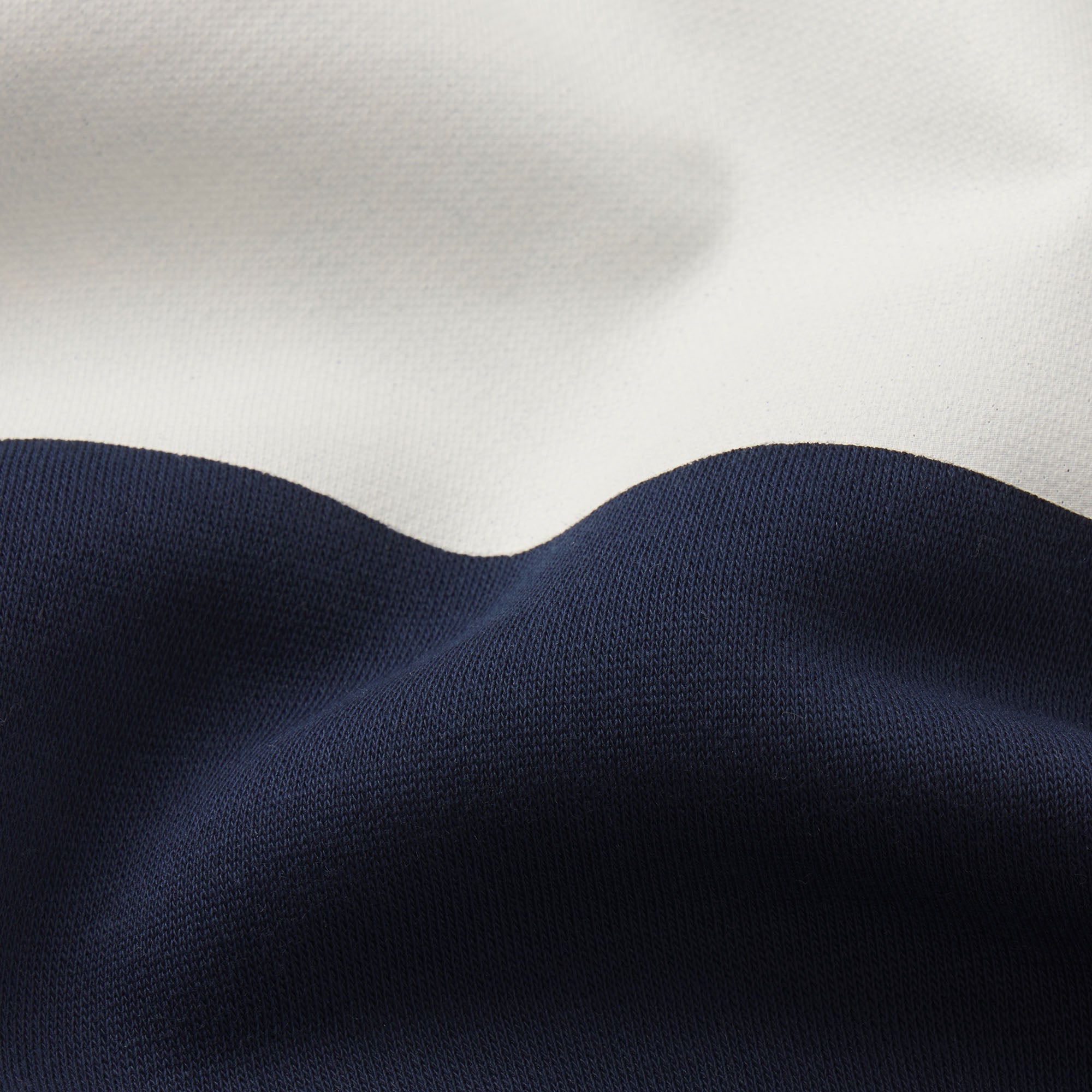 FLEECE LOUNGE MENS RUGBY POLO | NAVY & LAYS FLAT ON A WHITE BACKGROUND | FLT