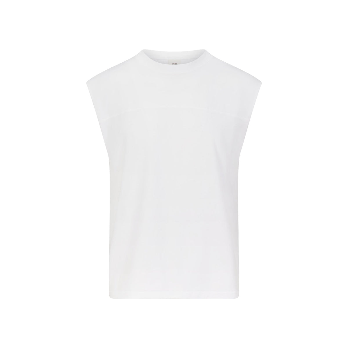 HEAVYWEIGHT COTTON MENS CROPPED TANK | CHALK FLAT ON A WHITE BACKGROUND