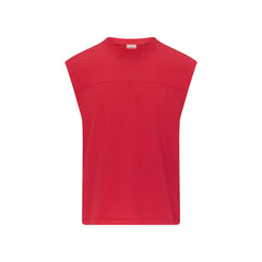 HEAVYWEIGHT COTTON MENS CROPPED TANK | WASHED RED FLAT ON A WHITE BACKGROUND | FLT