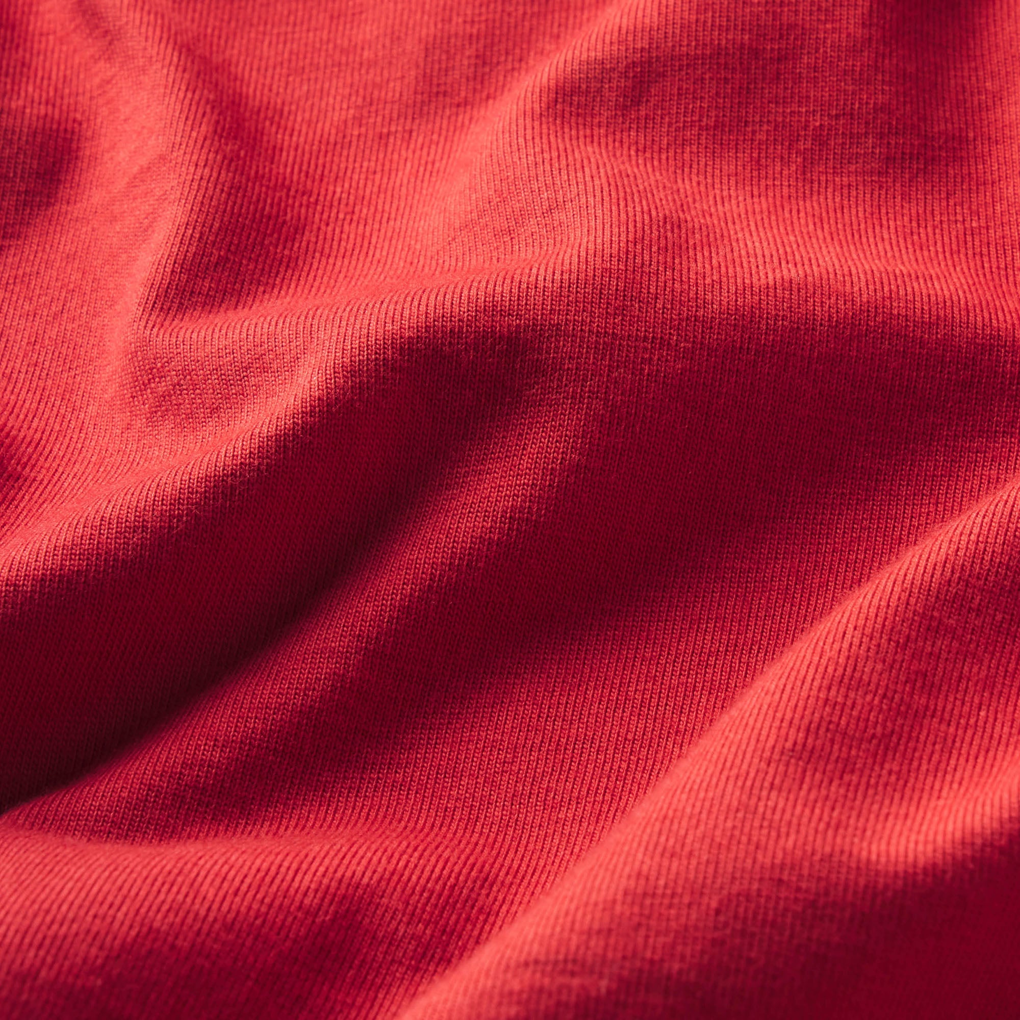 HEAVYWEIGHT COTTON MENS RELAXED CROPPED CREWNECK | WASHED RED ADDITIONAL FABRIC DETAILS