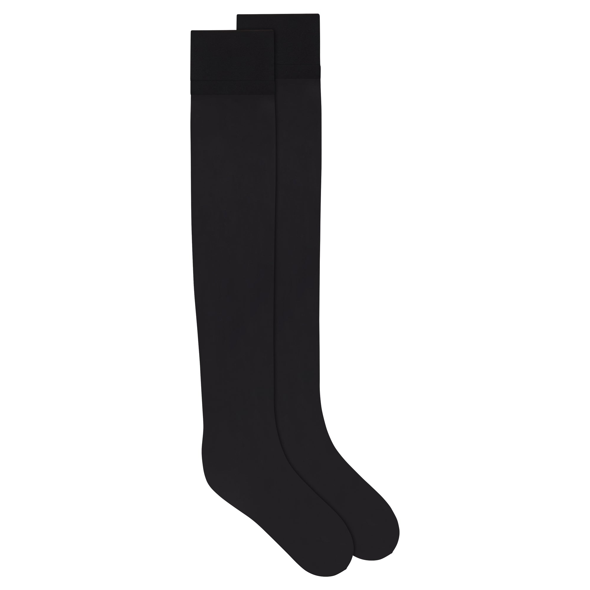 HOSIERY THIGH HIGH STOCKINGS | ONYX FLAT ON A WHITE BACKGROUND | FLT