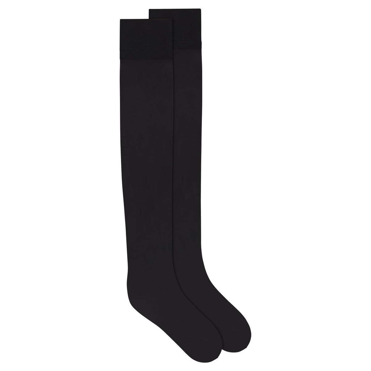 HOSIERY THIGH HIGH STOCKINGS | ONYX FLAT ON A WHITE BACKGROUND | FLT