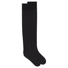 HOSIERY THIGH HIGH STOCKINGS | ONYX FLAT ON A WHITE BACKGROUND | FLT