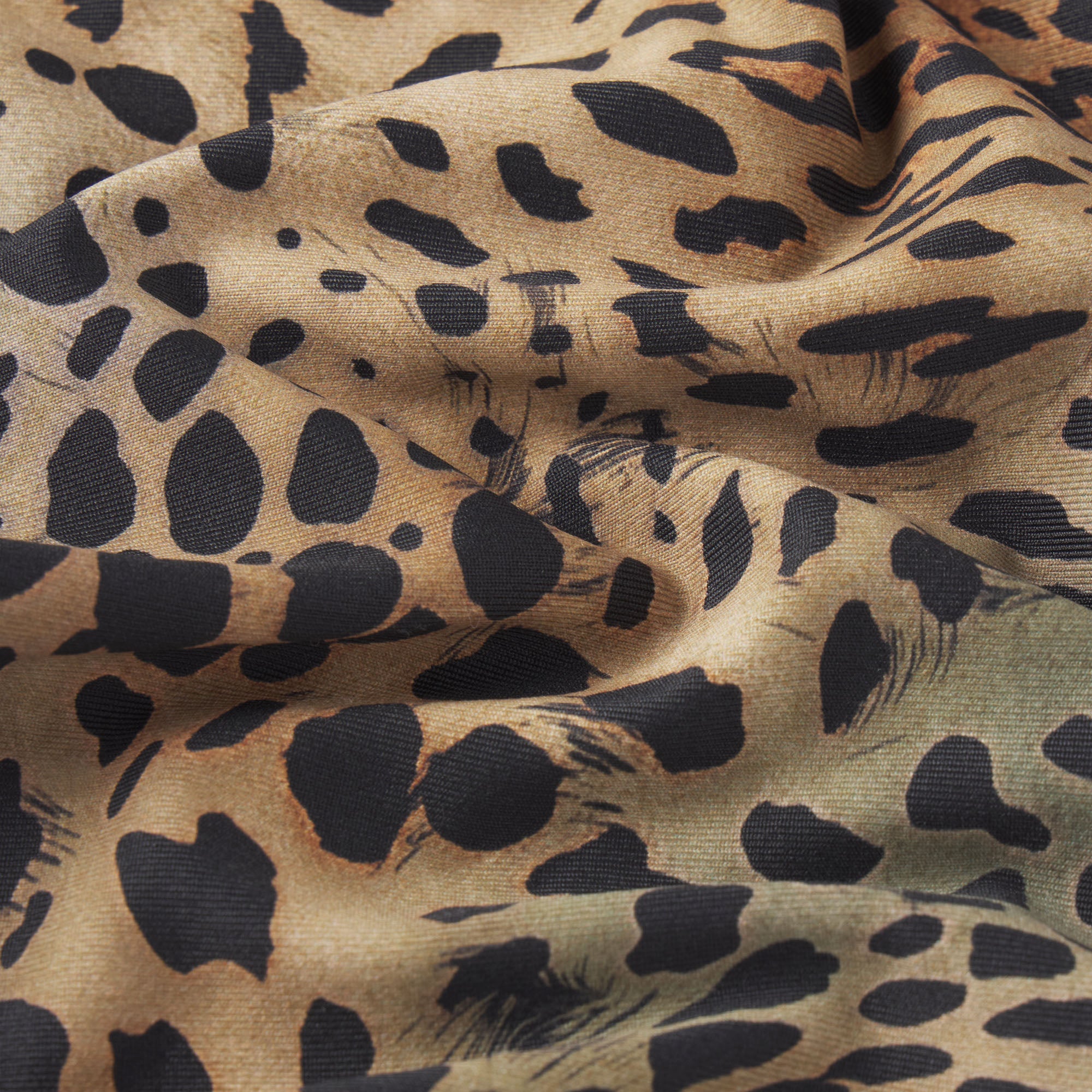 ICONIC SWIM HARDWARE TRIANGLE BIKINI TOP | CHEETAH SKIN PRINT ADDITIONAL FABRIC DETAILS