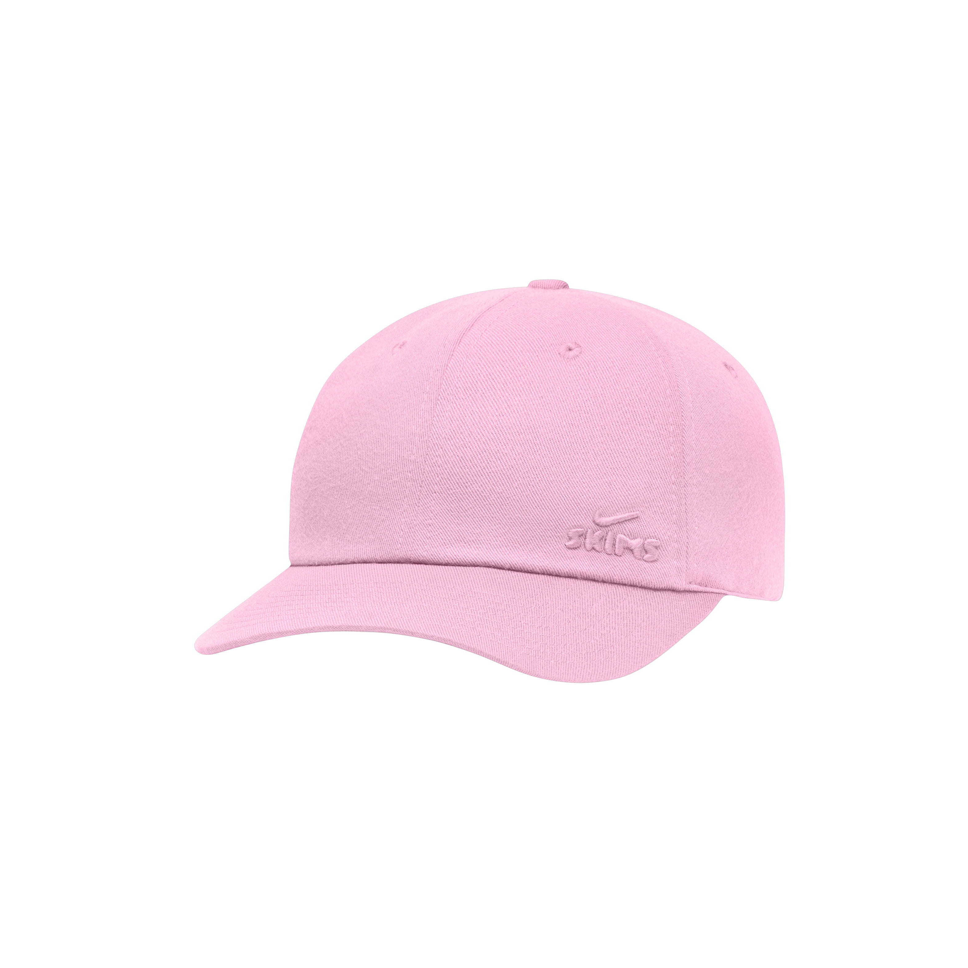 NikeSKIMS ACCESSORIES CLUB CAP | LIGHT FLAMINGO LAYS FLAT ON A WHITE BACKGROUND @ | FOCUS: 0.0, 1.0, 0.9