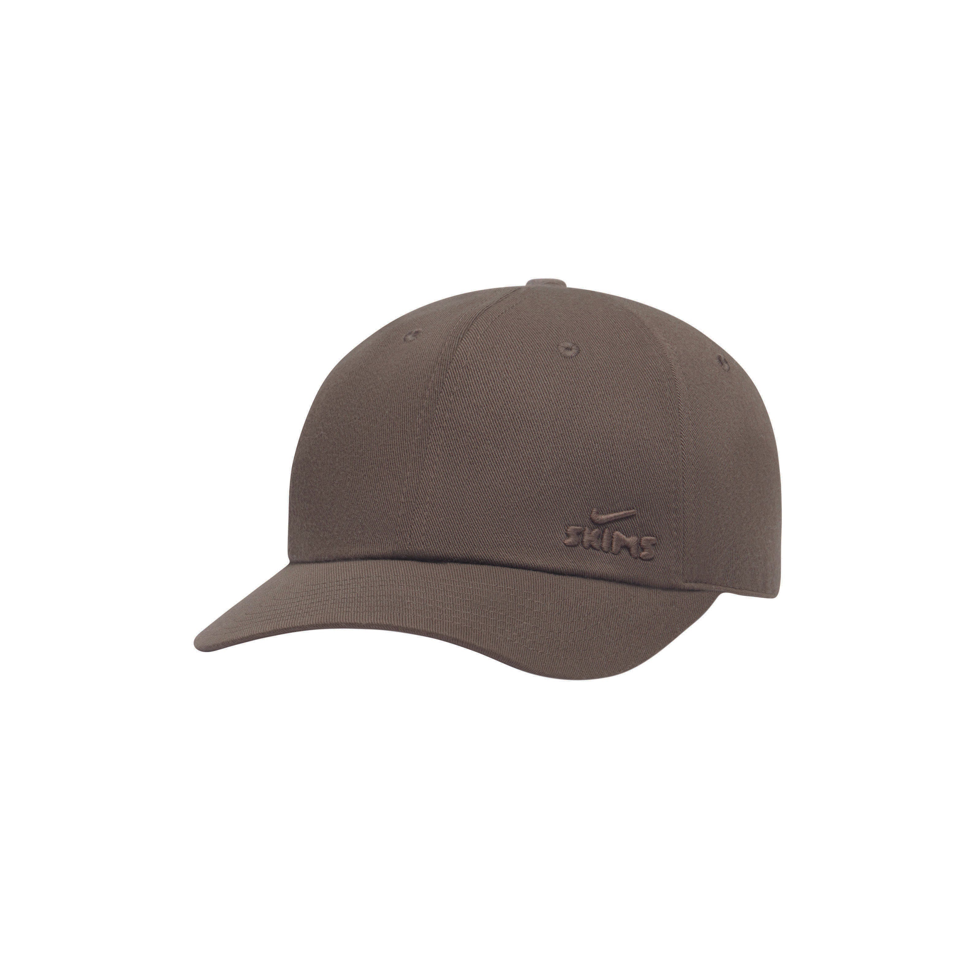 NikeSKIMS ACCESSORIES CLUB CAP | DARK SEPIA LAYS FLAT ON A WHITE BACKGROUND
