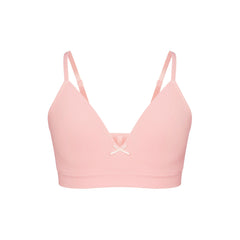 COTTON SEAMLESS GIRLS BRA 2-PACK | MARBLE AND BALLET FLAT ON A WHITE BACKGROUND @ | FLT
