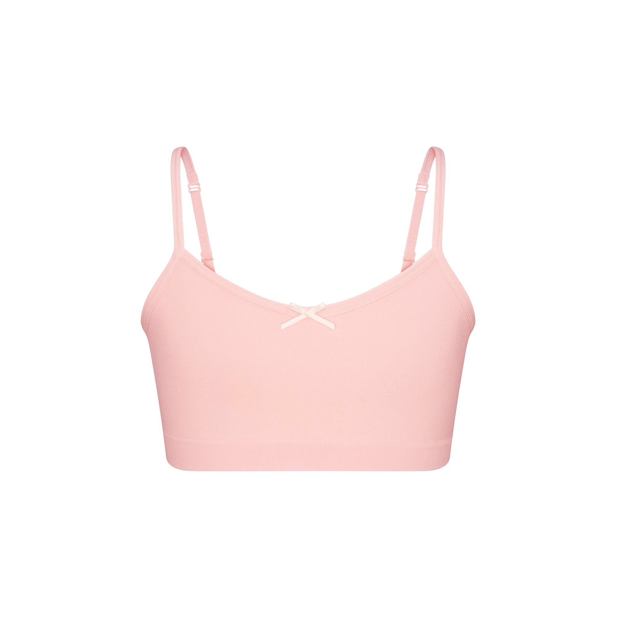 COTTON SEAMLESS GIRLS BRALETTE 2-PACK | MARBLE AND BALLET FLAT ON A WHITE BACKGROUND @ | FLT