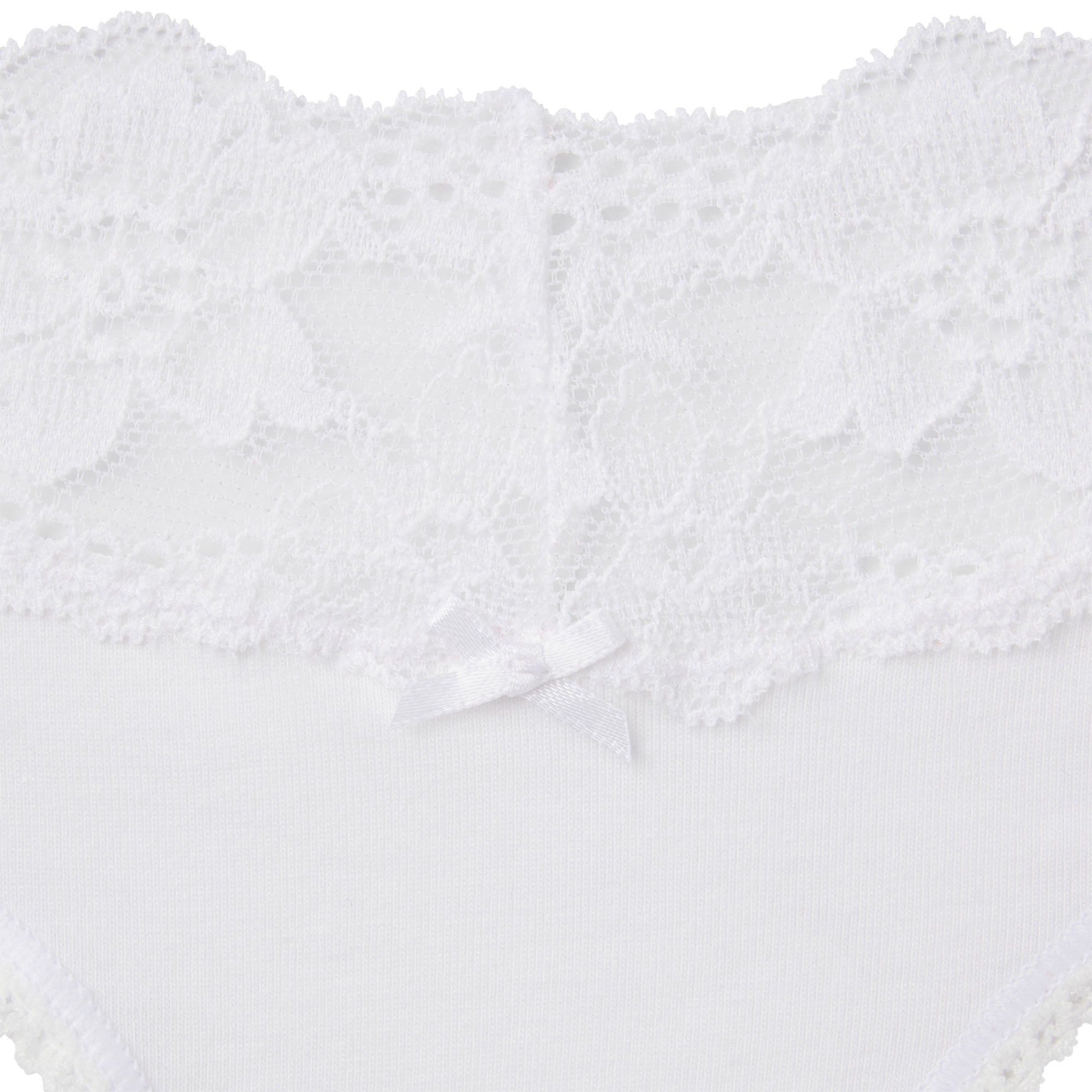 LIGHTWEIGHT COTTON LACE WIDE THONG | SNOW ADDITIONAL FABRIC DETAILS