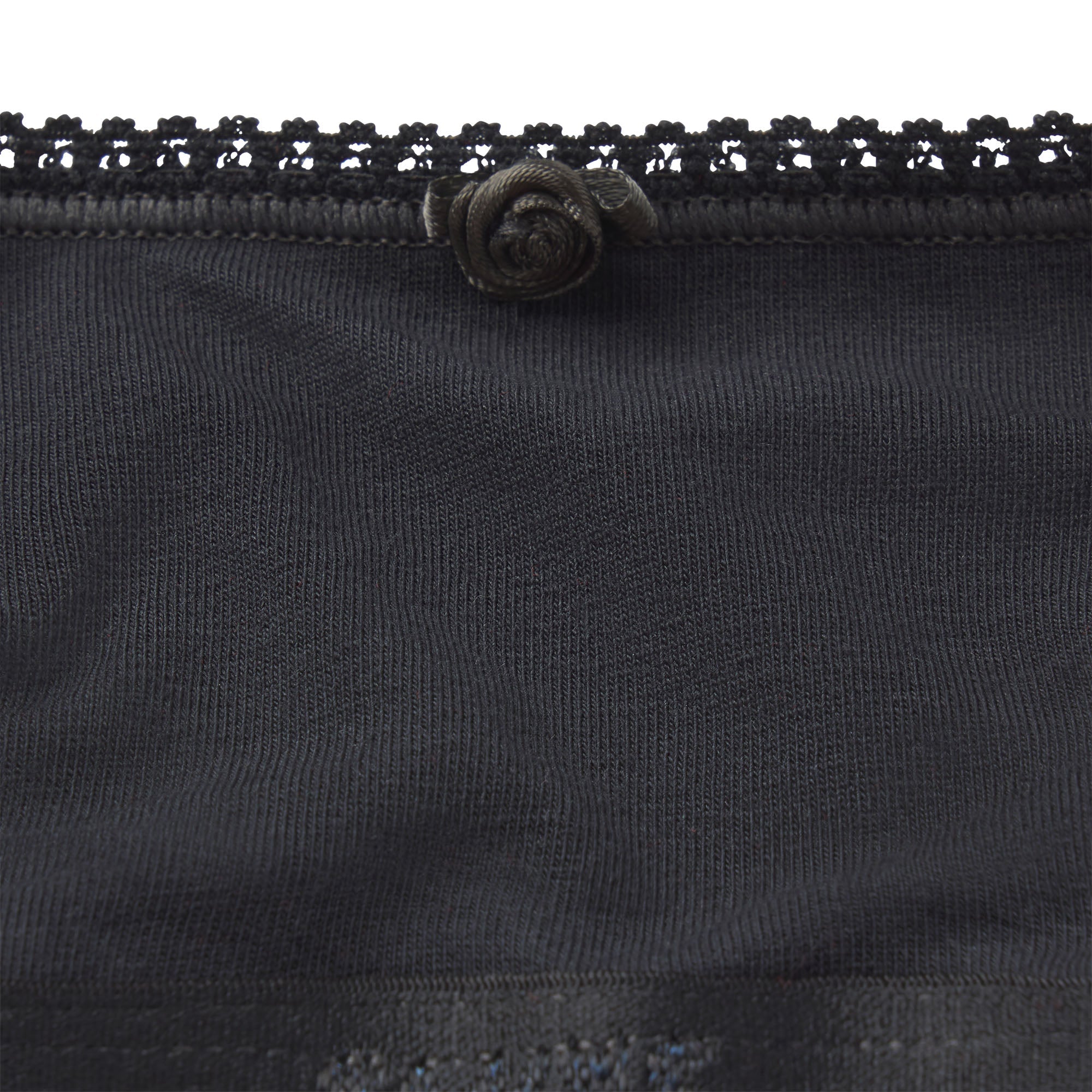 LIGHTWEIGHT COTTON LOGO PICOT SCOOP BRALETTE | SOOT TONAL ADDITIONAL FABRIC DETAILS