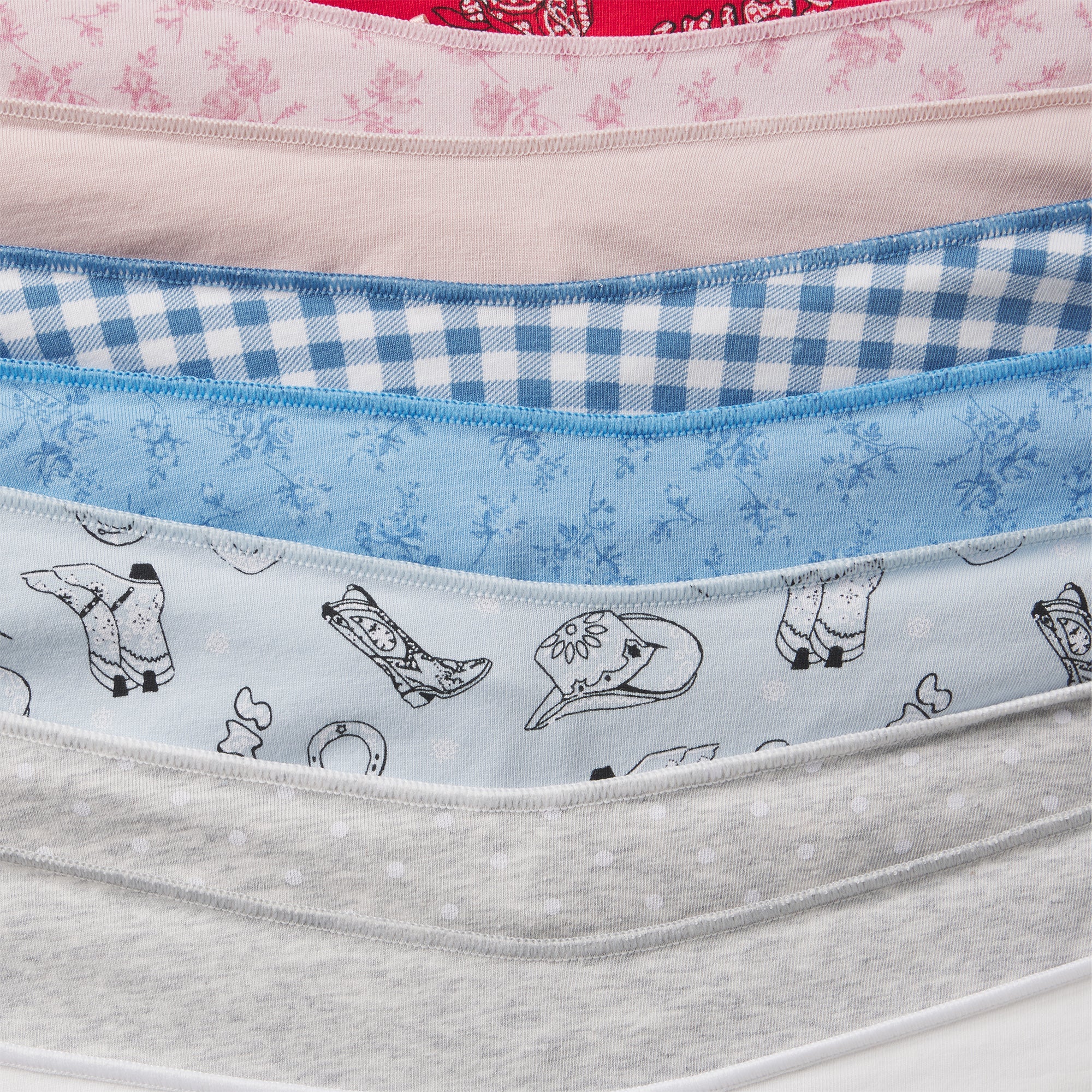LIGHTWEIGHT COTTON RUCHED BACK HIPSTER 10-PACK | DAINTY FLORAL MULTI ADDITIONAL FABRIC DETAILS