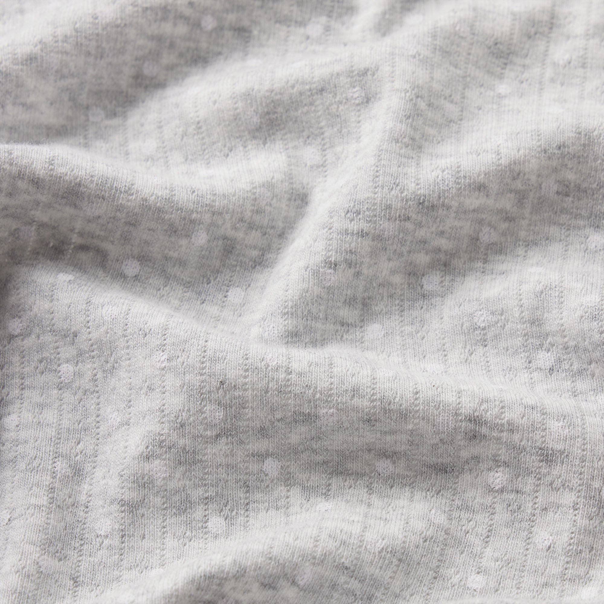 LIGHTWEIGHT COTTON POINTELLE LACE BOY SHORT | LIGHT HEATHER GREY PIN DOT ADDITIONAL FABRIC DETAILS