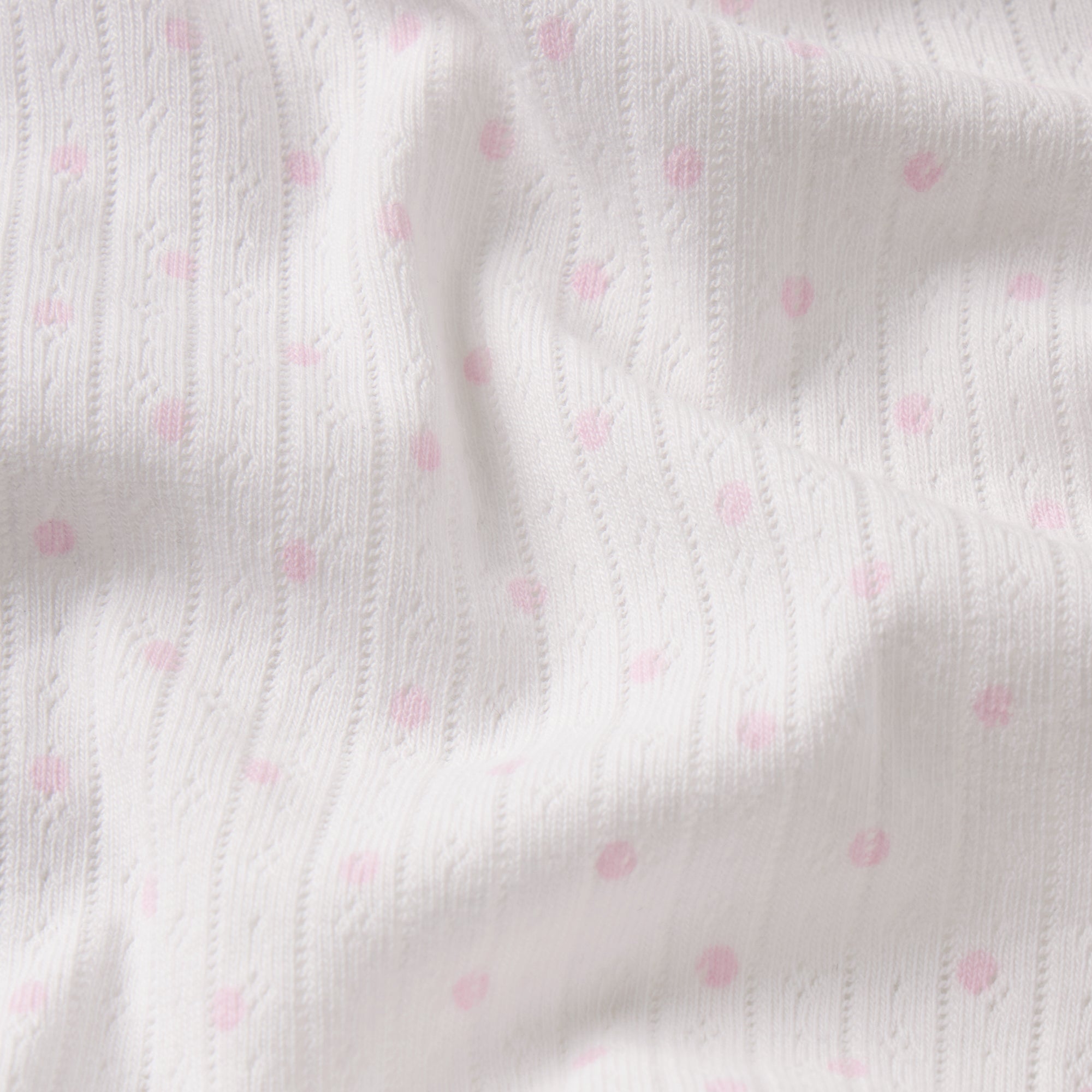 LIGHTWEIGHT COTTON POINTELLE SCOOP BRALETTE | SNOW PEONY PIN DOT & LAYS FLAT ON A WHITE BACKGROUND | FLT