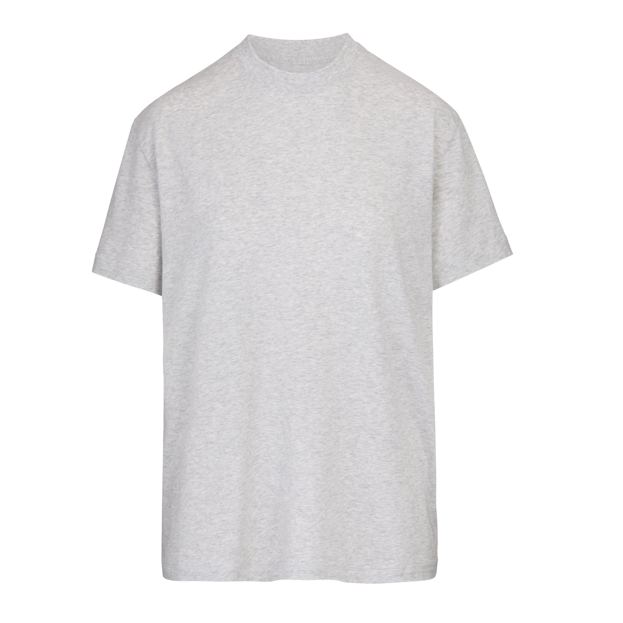BOYFRIEND T-SHIRT | LIGHT HEATHER GREY (T-SHIRTS, TOPS) LAYS FLAT ON A WHITE BACKGROUND | FLT