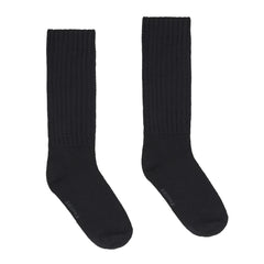 SLOUCH SOCK | SOOT (SLOUCH SOCKS) LAYS FLAT ON A WHITE BACKGROUND | FLT