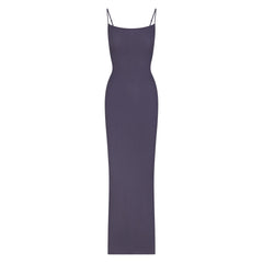 SOFT LOUNGE LONG SLIP DRESS | SLEET FLAT ON A WHITE BACKGROUND | FLT
