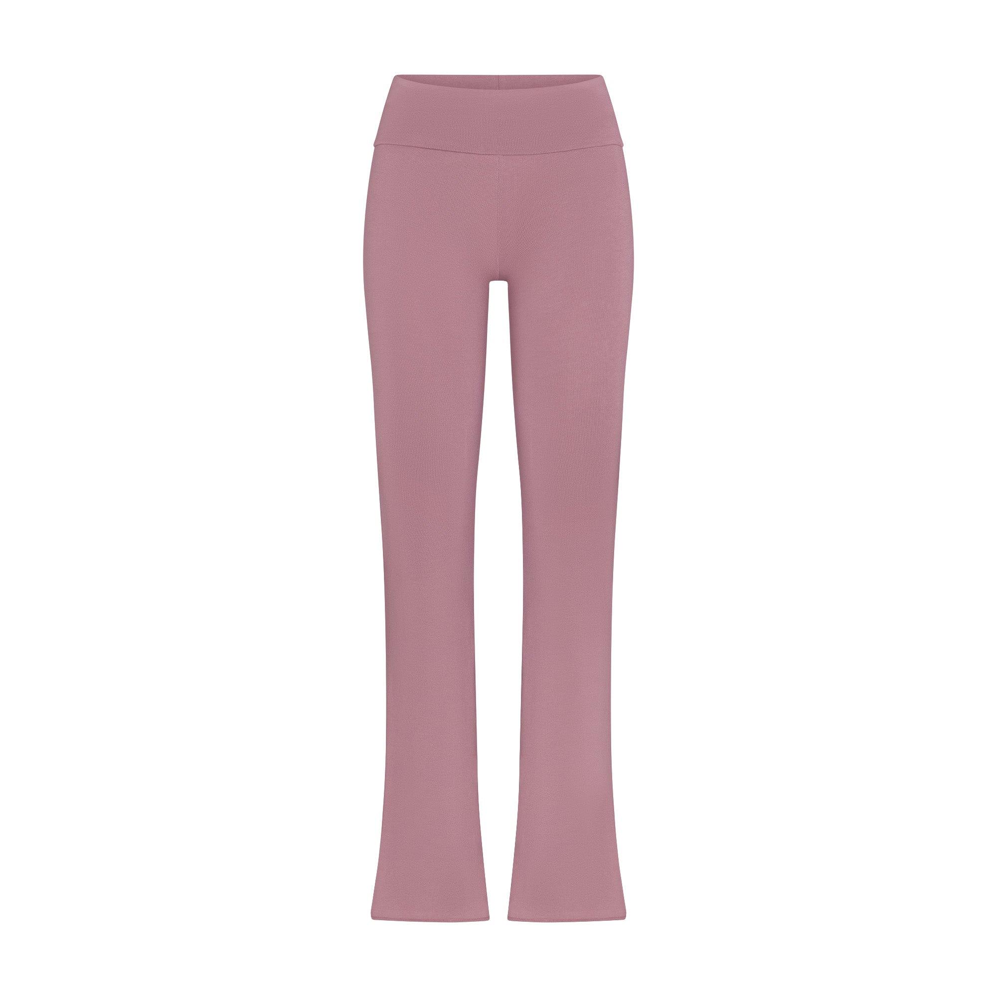 COTTON JERSEY FOLDOVER PANT | MUTED MAUVE FLAT ON A WHITE BACKGROUND | FLT