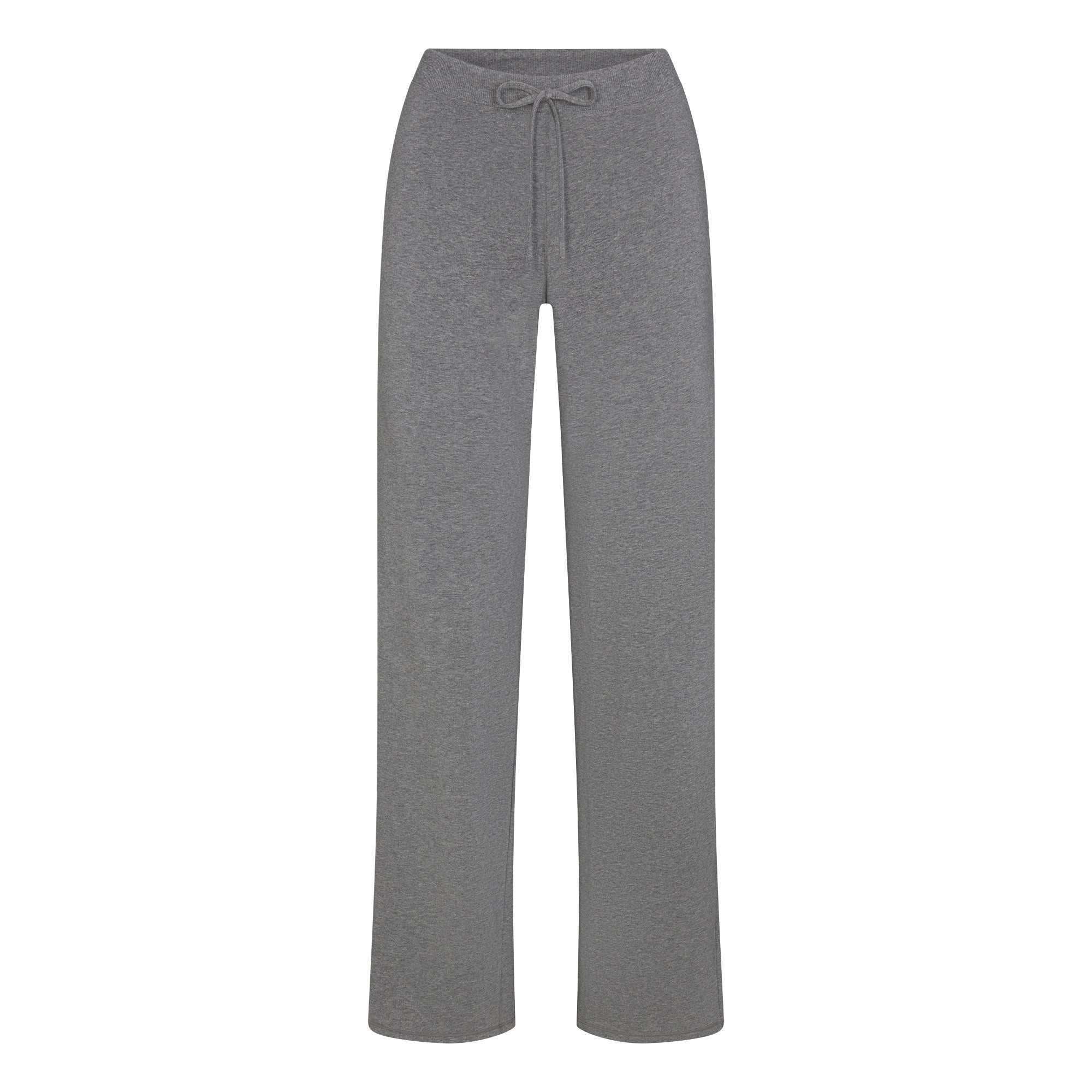 COTTON JERSEY STRAIGHT LEG PANT | DARK HEATHER GREY FLAT ON A WHITE BACKGROUND | FLT