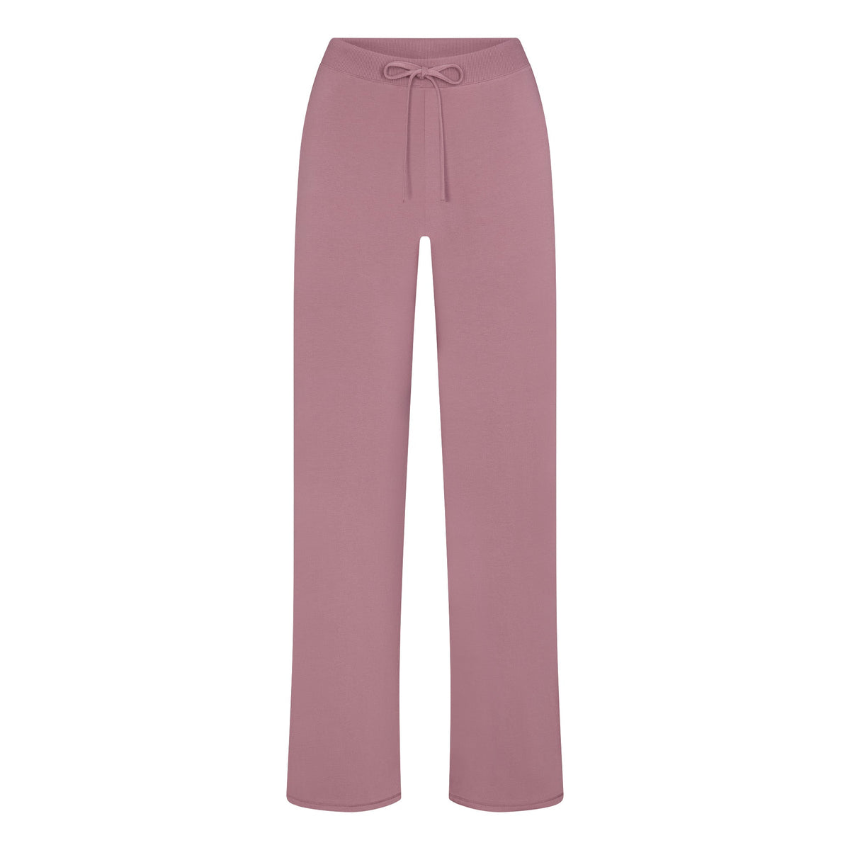 COTTON JERSEY STRAIGHT LEG PANT | MUTED MAUVE FLAT ON A WHITE BACKGROUND | FLT