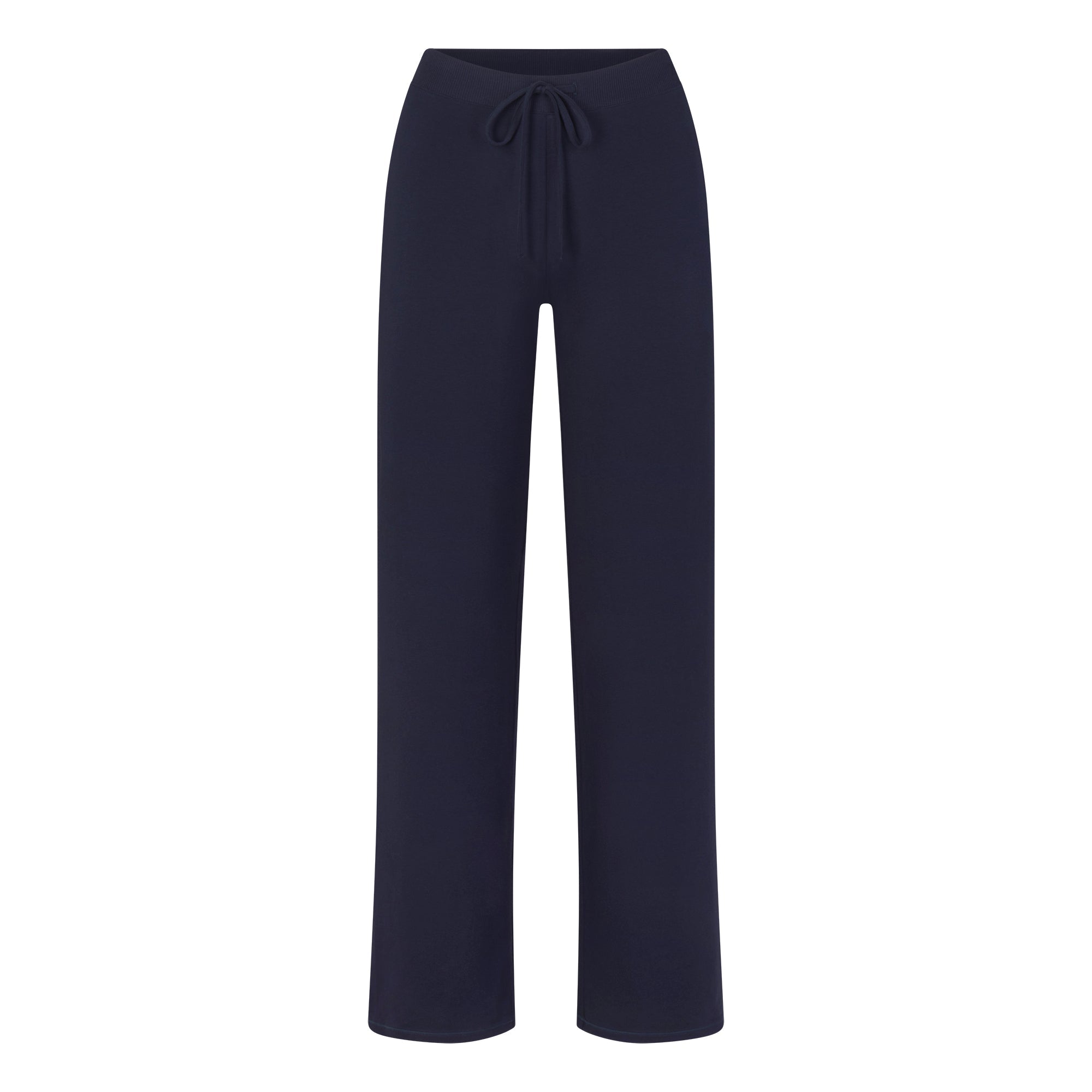 COTTON JERSEY STRAIGHT LEG PANT | NAVY FLAT ON A WHITE BACKGROUND | FLT