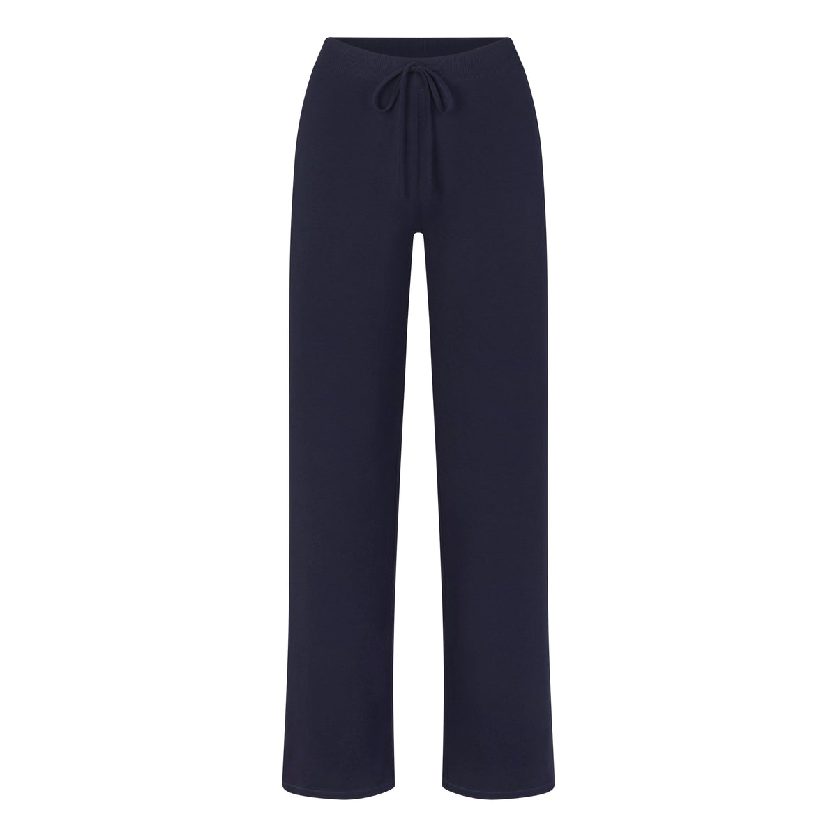 COTTON JERSEY STRAIGHT LEG PANT | NAVY FLAT ON A WHITE BACKGROUND | FLT